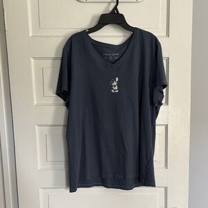 Life Is Good Slate Blue Short Sleeve Mickey Peace Tee